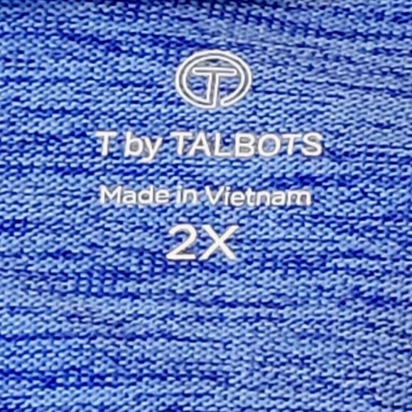 T By Talbots Heathered Blue Lace-Up Detail On 3/4 Sleeve Sweatshirt Size 2X NWOT - Picture 7 of 8